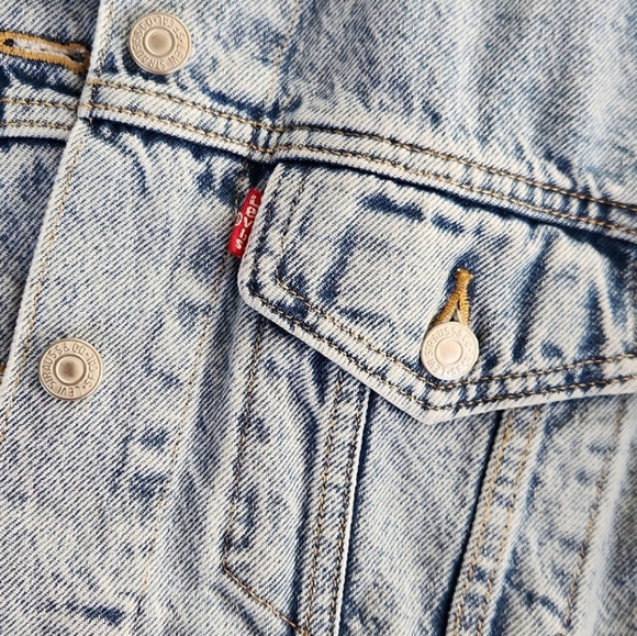 {Levi's} 4 Pockets Light Blue Denim Jacket Small - Picture 12 of 14